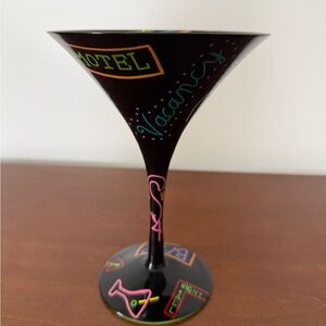 Lolita Black Martini Glass with Neon Accents